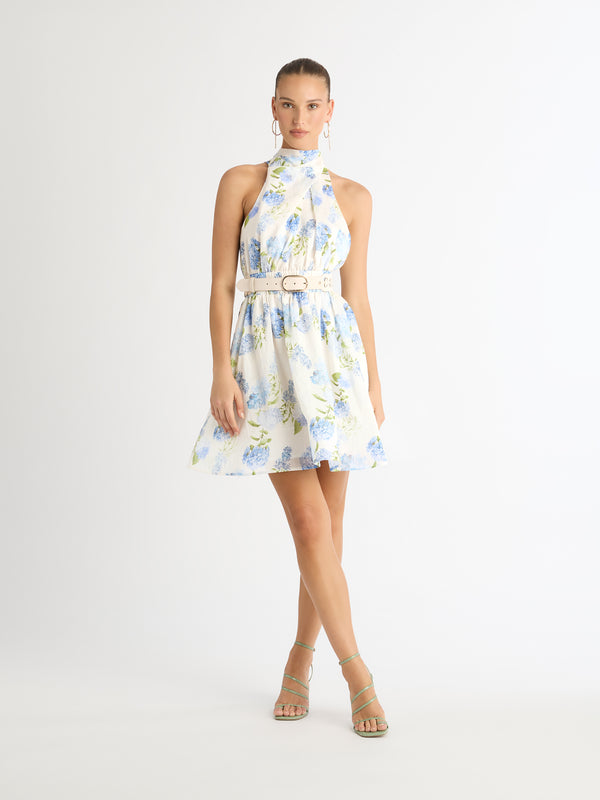 BLUE BELL MINI DRESS IN FLORAL PRINT STYLING SHOT