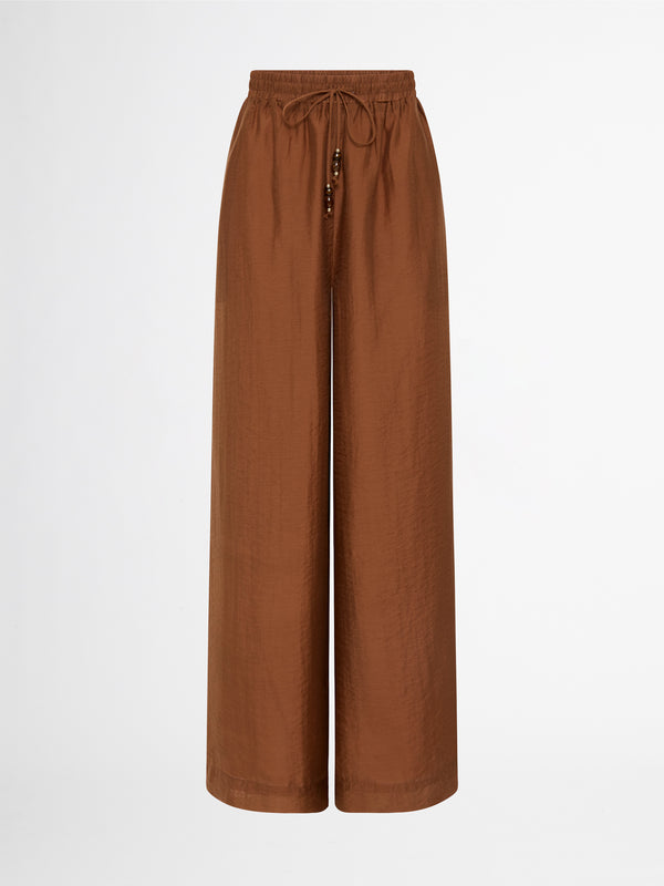COURTNEY WIDE LEG PANT IN CHOCOLATE GHOST IMAGE
