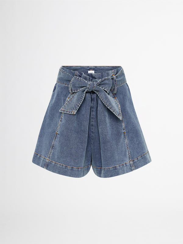 BLAIRE SHORTS IN DENIM GHOST IMAGE