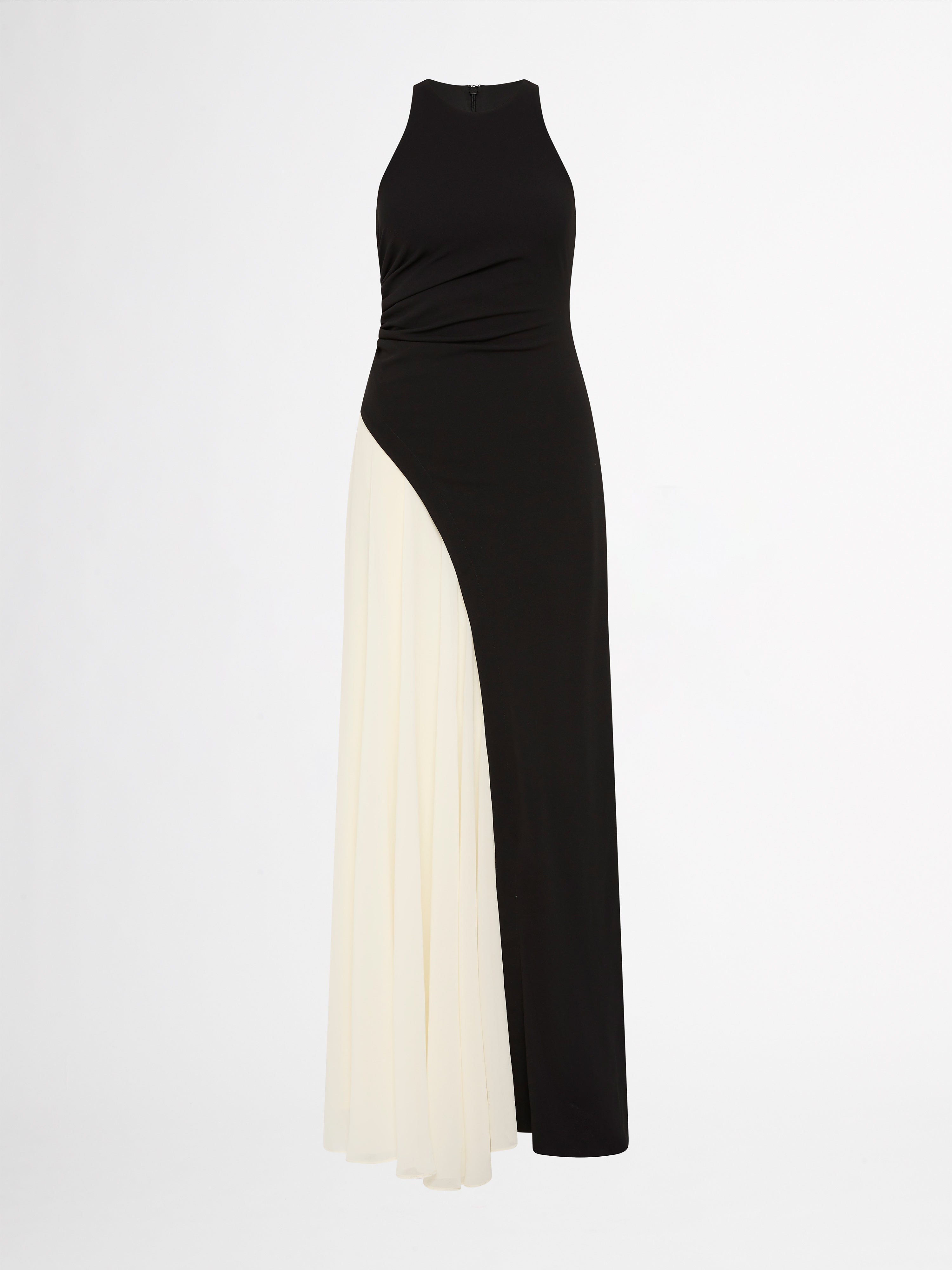 Bianca Dress Black/Cream | Asymmetrical Gown | SHEIKE